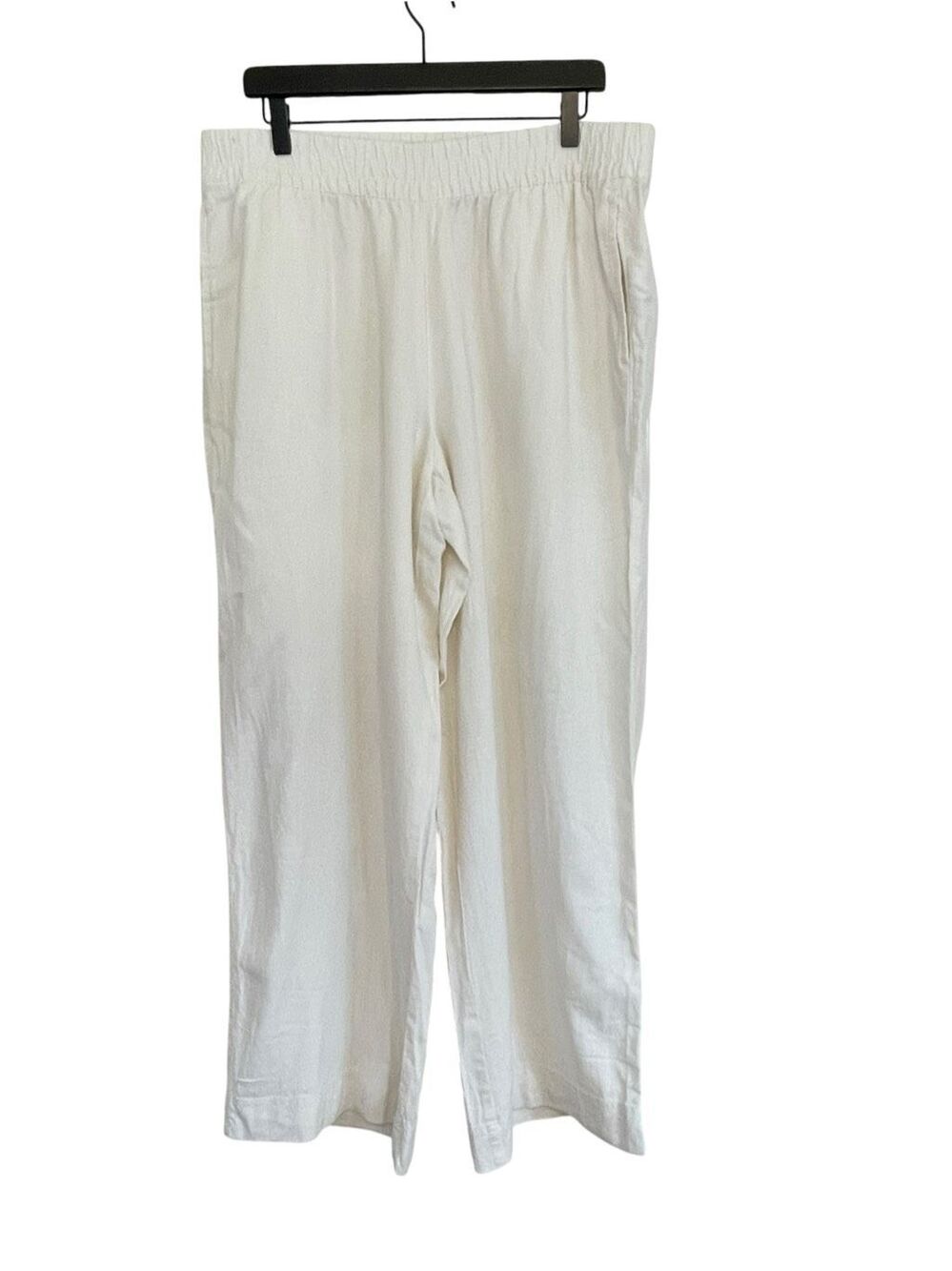 Old Navy Linen Wide Leg Pull On Pants Calla Lilly White Size Large